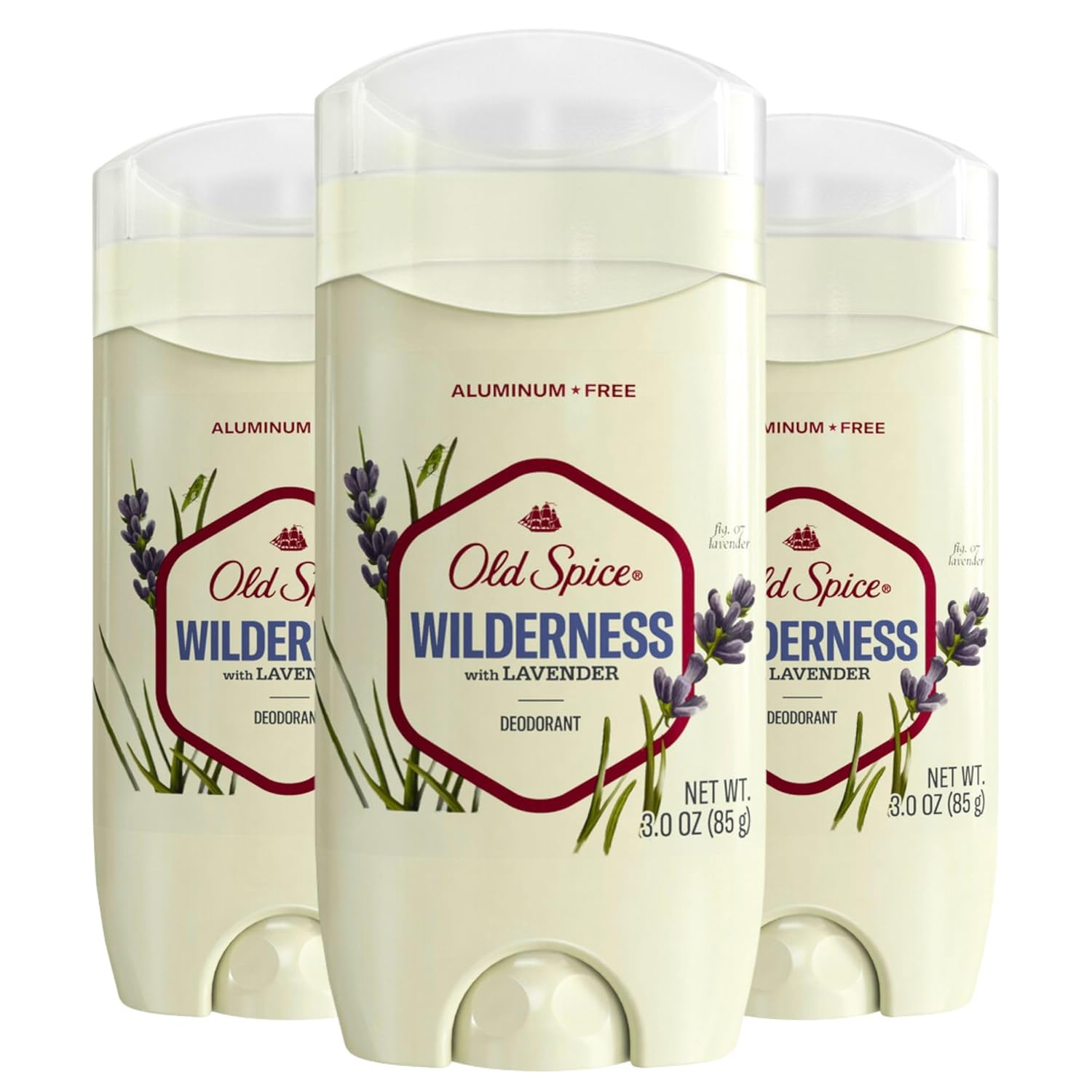 Old Spice Men's Deodorant Aluminum-Free Wilderness with Lavender, 3oz (Pack of 3)