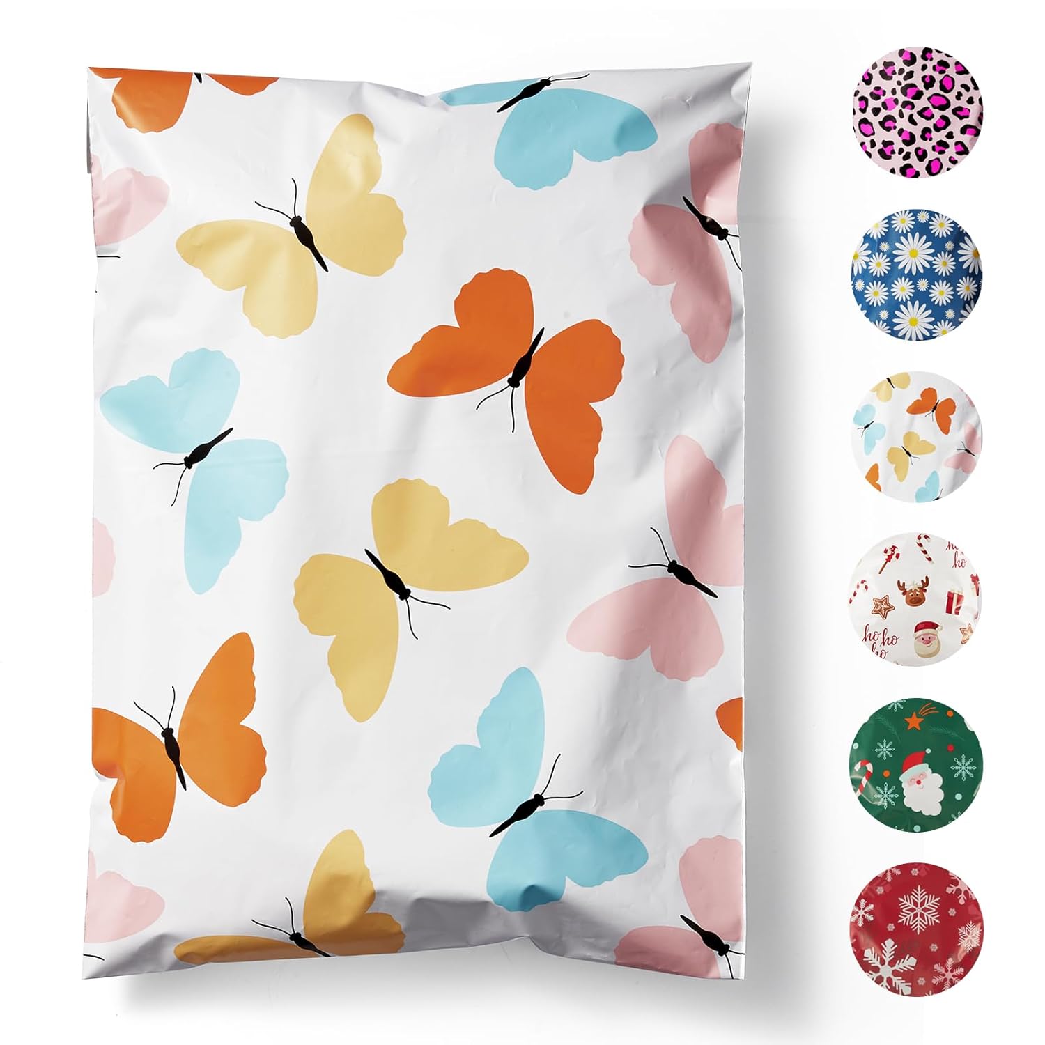 Fuxury Poly Mailers 10x13 Inch 20 Pack,Sturdy Shipping Bags for Clothes, Self Adhesive Mailing Envelopes, Waterproof Packaging Bag for Small Business, Colorful Butterflies