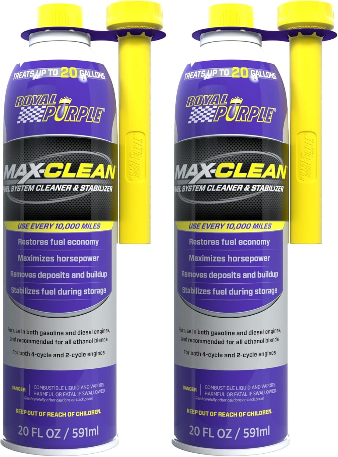 Royal Purple Max-Clean Fuel System Cleaner and Stabilizer 11722 20 Ounce (Pack of 2)