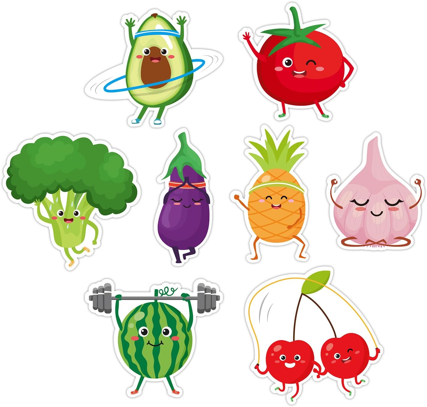 8pcs Funny Fridge Magnets - Cute Fruit & Vegetable Magnets for Refrigerator