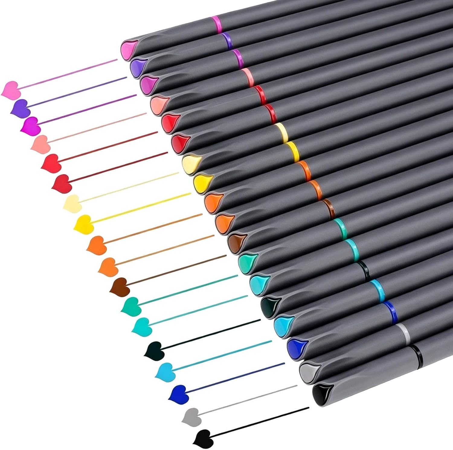 iBayam Journal Colored Pens 18 Pack Fine Point Pen 0.38mm for School Office