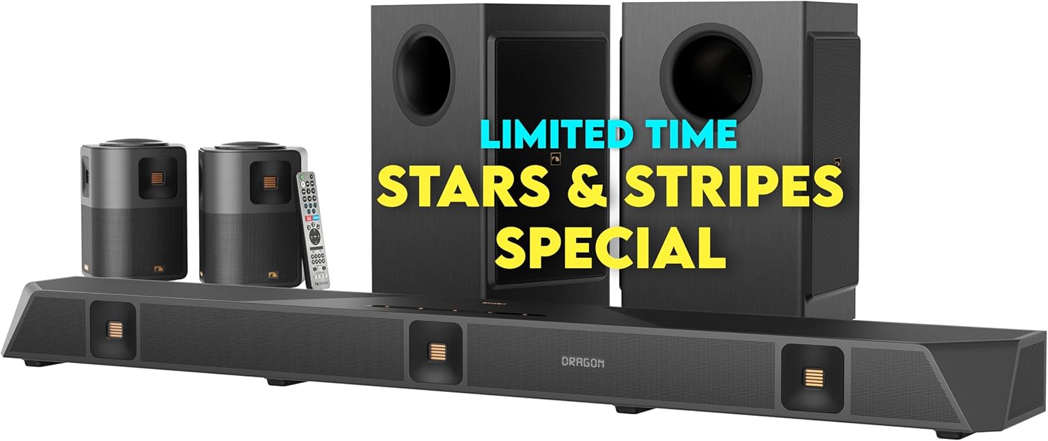 Nakamichi Dragon 11.4.6 Home Surround Sound System with Dolby Atmos and DTS:X Pro. Soundbar Meets AV Receiver