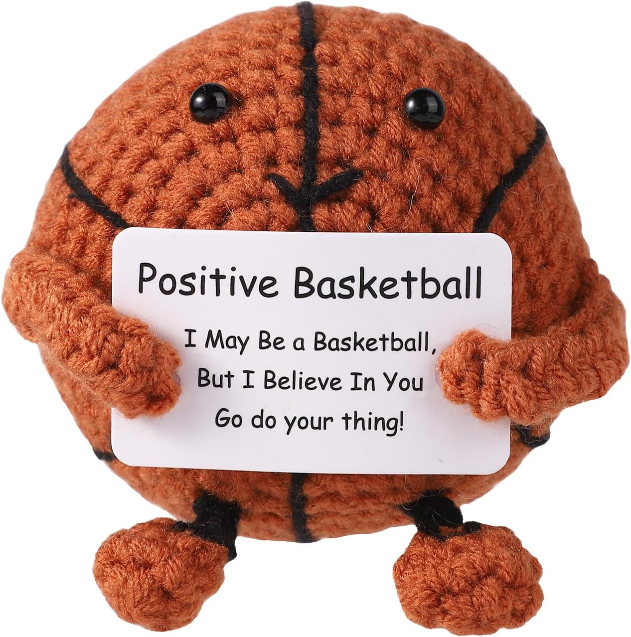 TOYMIS Knitted Basketball, Crochet Sport Ball - Positive Gift for KidsAdults