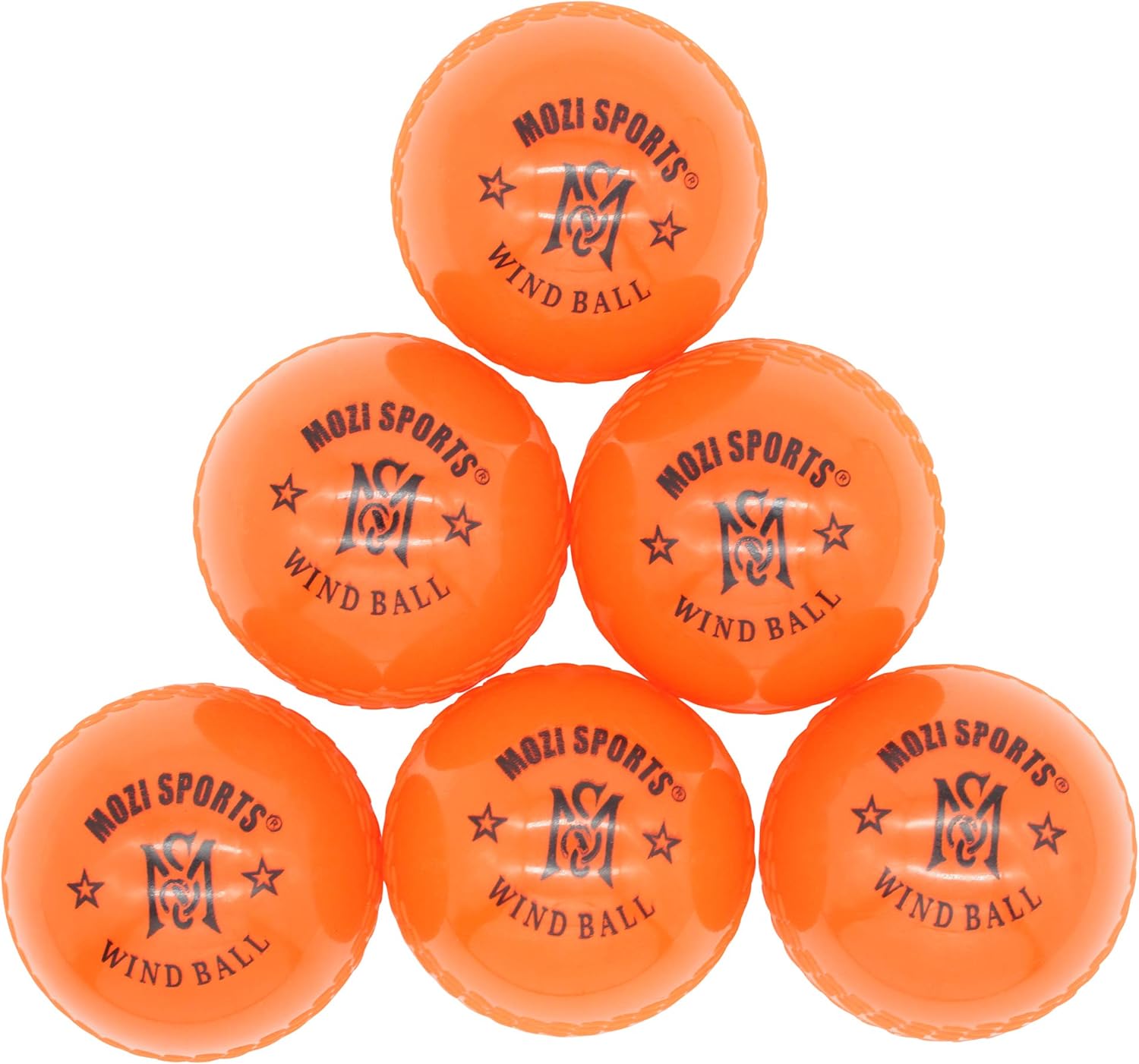 Mozi Sports Windball Soft Cricket Balls-Durable Realistic Bounce & Swing-Cricket WindBalls for Indoor & Outdoor Coaching,Practice, Garden & Beach play
