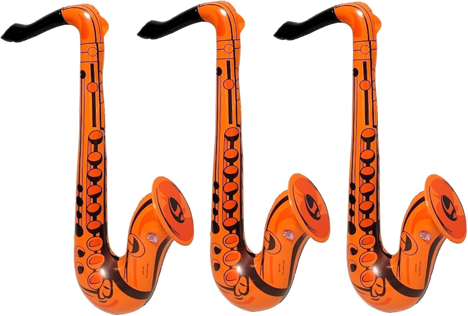 Colorful 22" Saxophone Inflates (3 Colors) Inflatable Musical Instrument for Pretent Play Concert Jazz Photo Shoot Booth Birthday Party DJ (3 Orange)