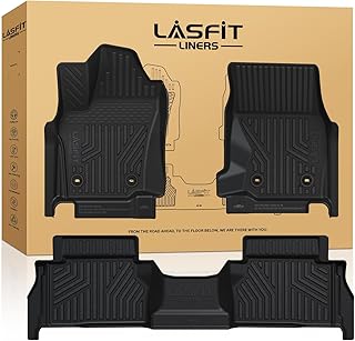 LASFIT Floor Mats for Toyota Tacoma 2024 Double Cab (Not fit Hybrid) All Weather Floor Liner TPE Custom Fit Car Mats Front&Rear 2 Row Mats,Black (Automatic Transmission with Under-Seat Storage)