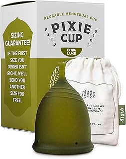 Pixie Menstrual Cup - No Metals or Toxins - 100% Medical-Grade Silicone - Ranked 1 for The Most Soft Reusable Period Cup - Wear 12 Hours - Tampon Alternative - Buy One We Give One (XL)