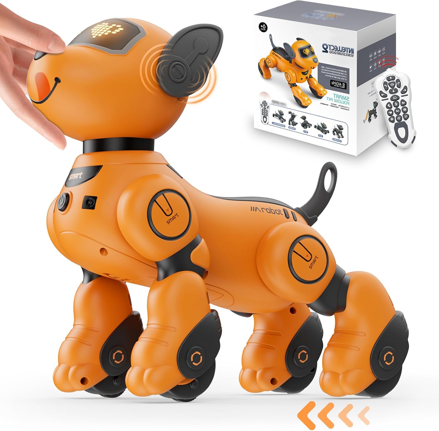 VATOS Robot Dog Toy for Kids, Voice & 2.4GHz Remote Control Robot Pet with Interactive Touch Sensors, Over 20+ Responses, Program Mode, Robotic Puppy Toy for Kids Boys & Girls
