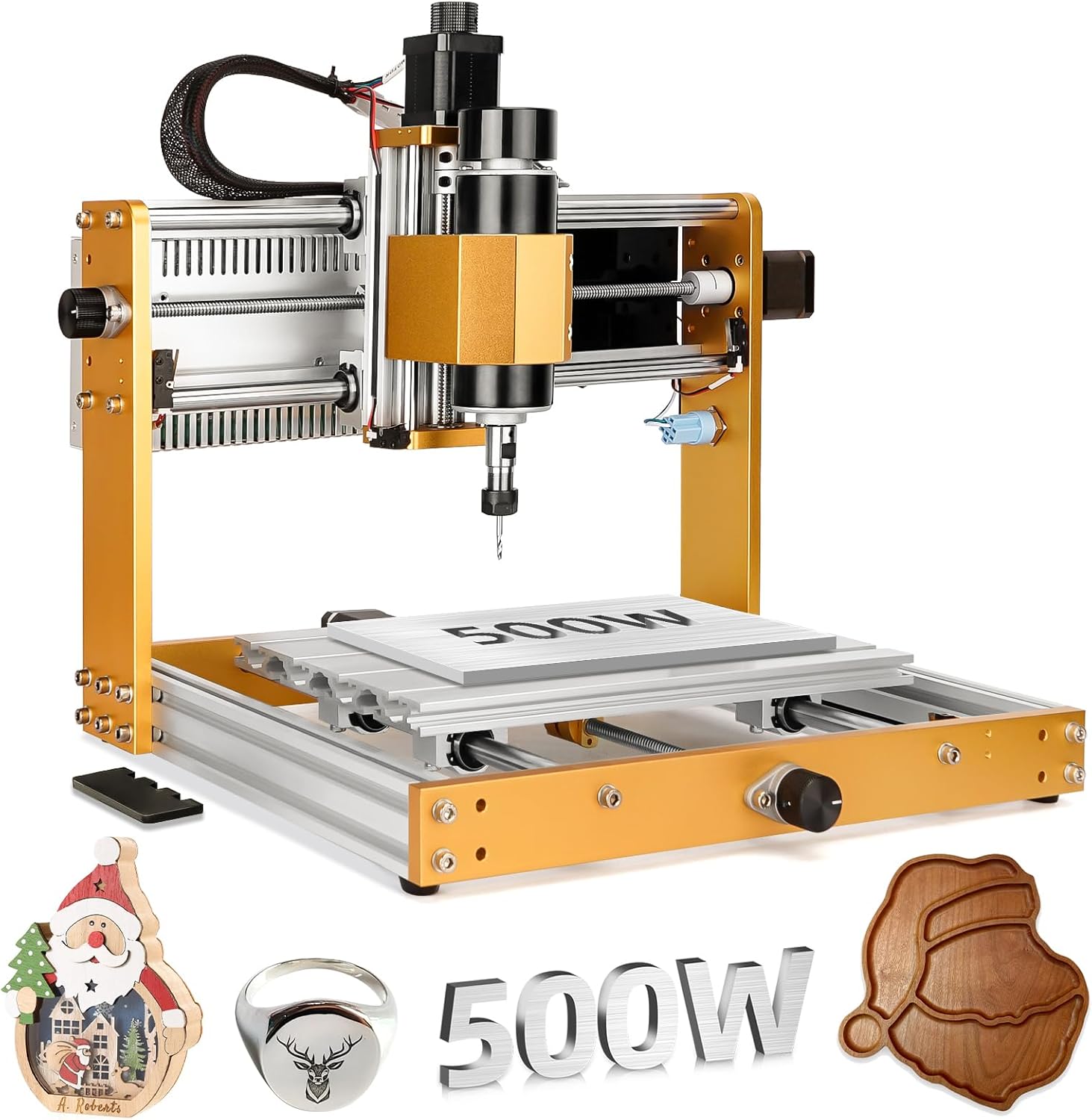LUNYEE 3018 PRO MAX CNC Machine 500W All-Metal CNC Router Machine 3 Axis Limit Switches & Emergency-Stop with GRBL Offline Control for Cutting Wood Acrylic MDF Plastic, Working Area: 300 x 180 x 80mm