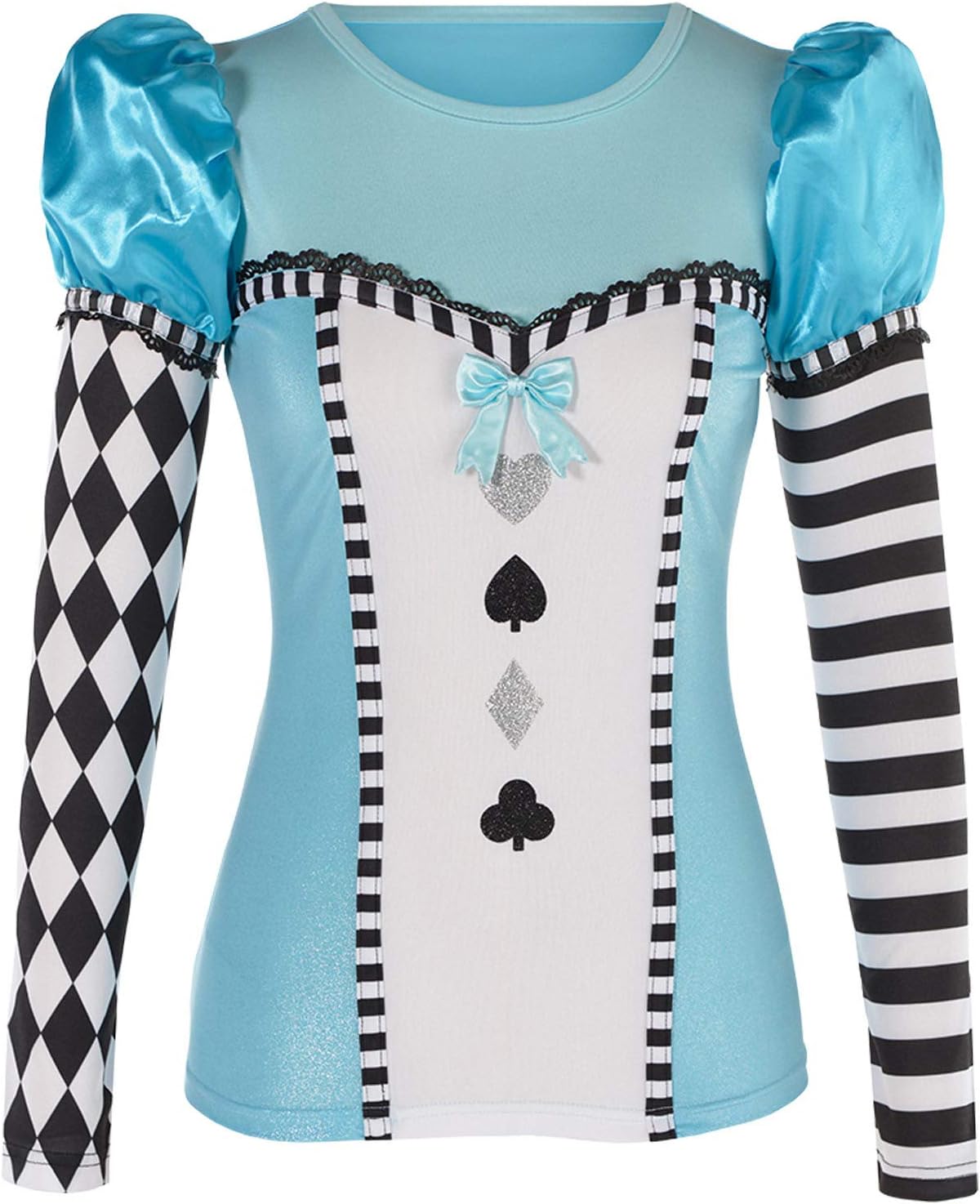 Yummy Bee Alice In Wonderland Costume Adult Long Sleeved Top - Womens Alice in Wonderland Costume Accessories - Plus Size Halloween Fancy Dress for Women - Size 8-18
