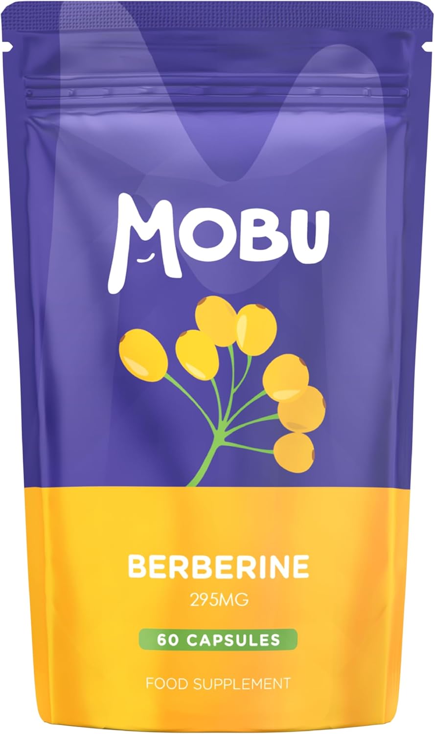 Berberine HCL Supplement 295mg - 60 Capsules - High Strength Berbarine - MOBU UK Made