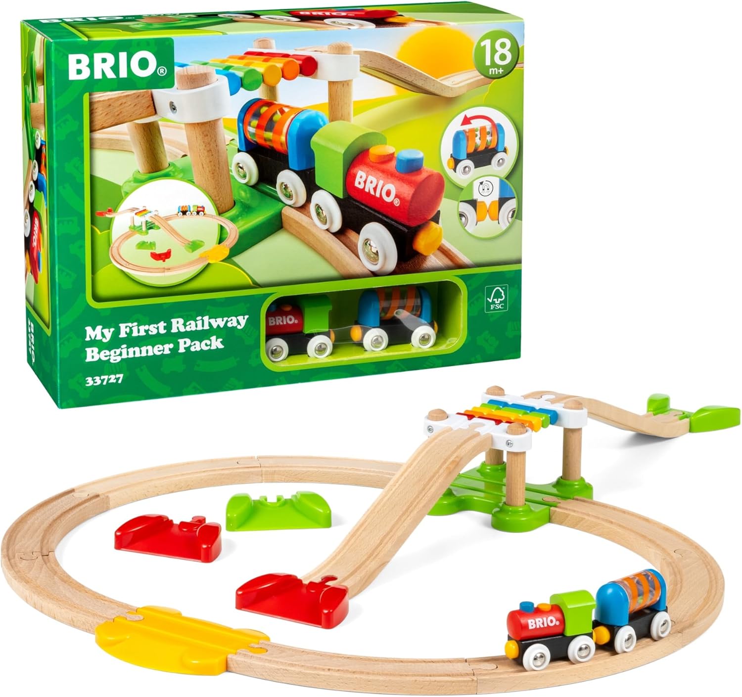 BRIO My First Railway Beginner Wooden Railway Train Set for Kids 18 Months Up