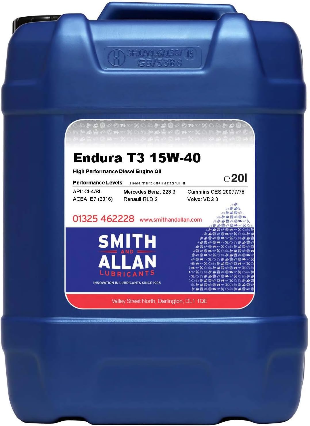 Smith & Allan Endura T3 Heavy Duty Diesel Engine Oil 15W-40 : Size - 20lt