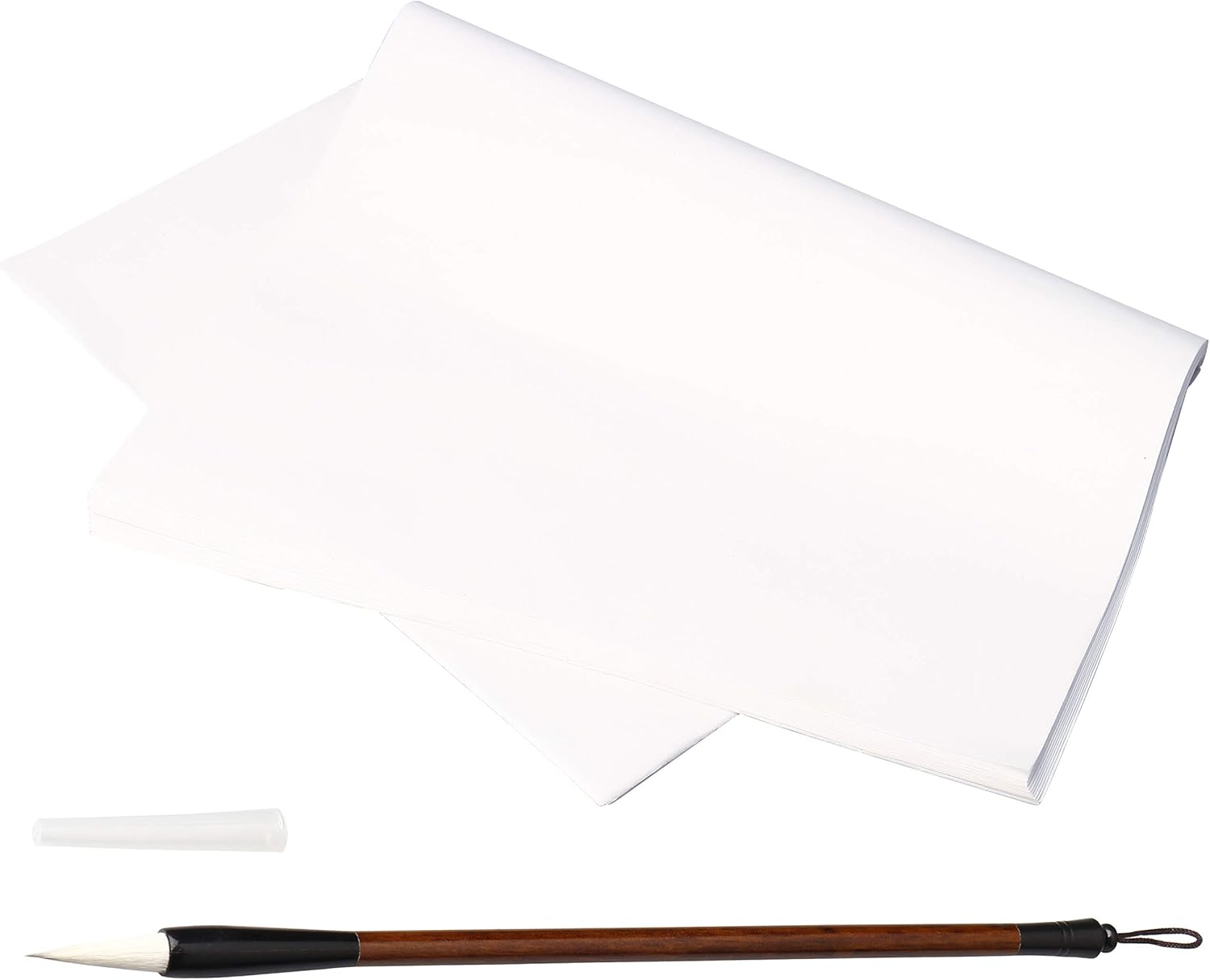 60 Sheets Chinese Japanese Calligraphy Rice Paper Chinese Ink Painting Sumi Drawing Paper Practice Xuan Rice Paper with Wolf Hair Calligraphy Painting Chinese Brush