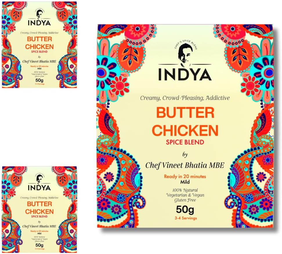 Butter Chicken Spice Mix (3 packs) by Chef Vineet Bhatia MBE | INDYA Spices (Multipack (3 packs))