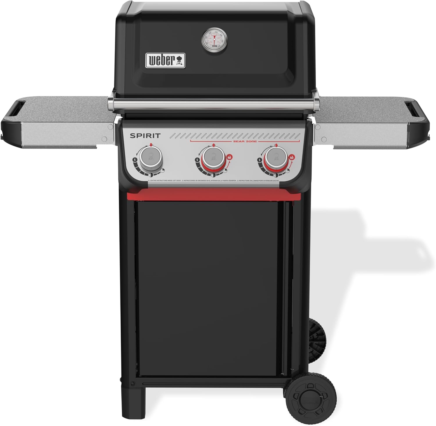 Weber Spirit E-325 Liquid Propane Gas Grill for Outdoor Cooking and BBQ, 3 Boost Burners, Black – Porcelain-Enameled Cast-Iron Grates, Sear Zone