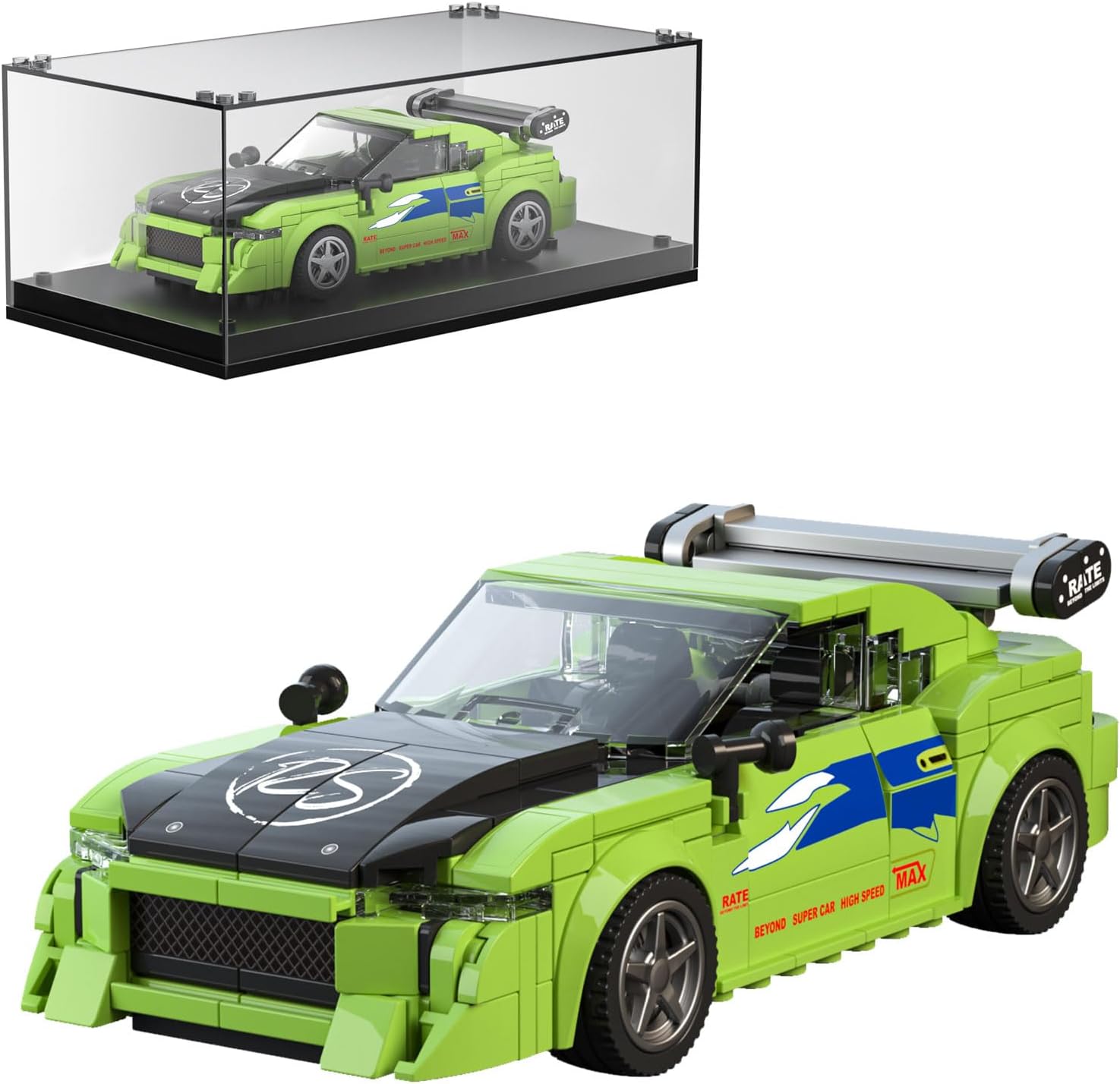 Mould King Speed Championship Eclipse Cross Super Car Models Building Toys with Clear Display Case, 27033, Building Blocks Kit, Racing Toys Kit for Kids Starting
