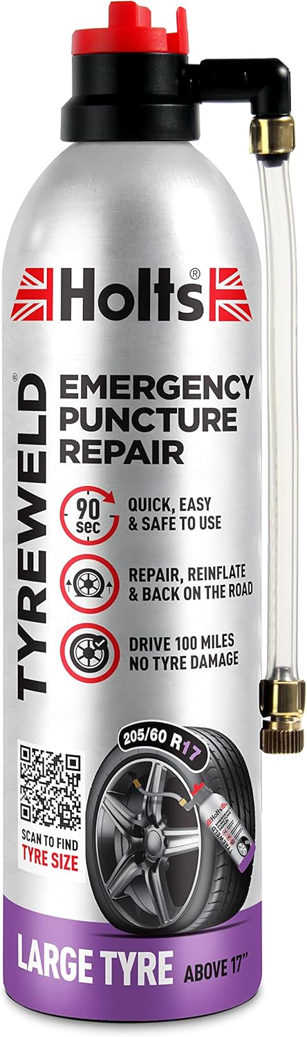 Tyreweld Puncture Sealant 500ml, Emergency Tyre Repair Foam, Car Puncture Repair Kit Sealant to Get You Back On The Road, Quick & Easy Flat Tyre Foam, Drive Up to 100 Miles, No Tools Needed