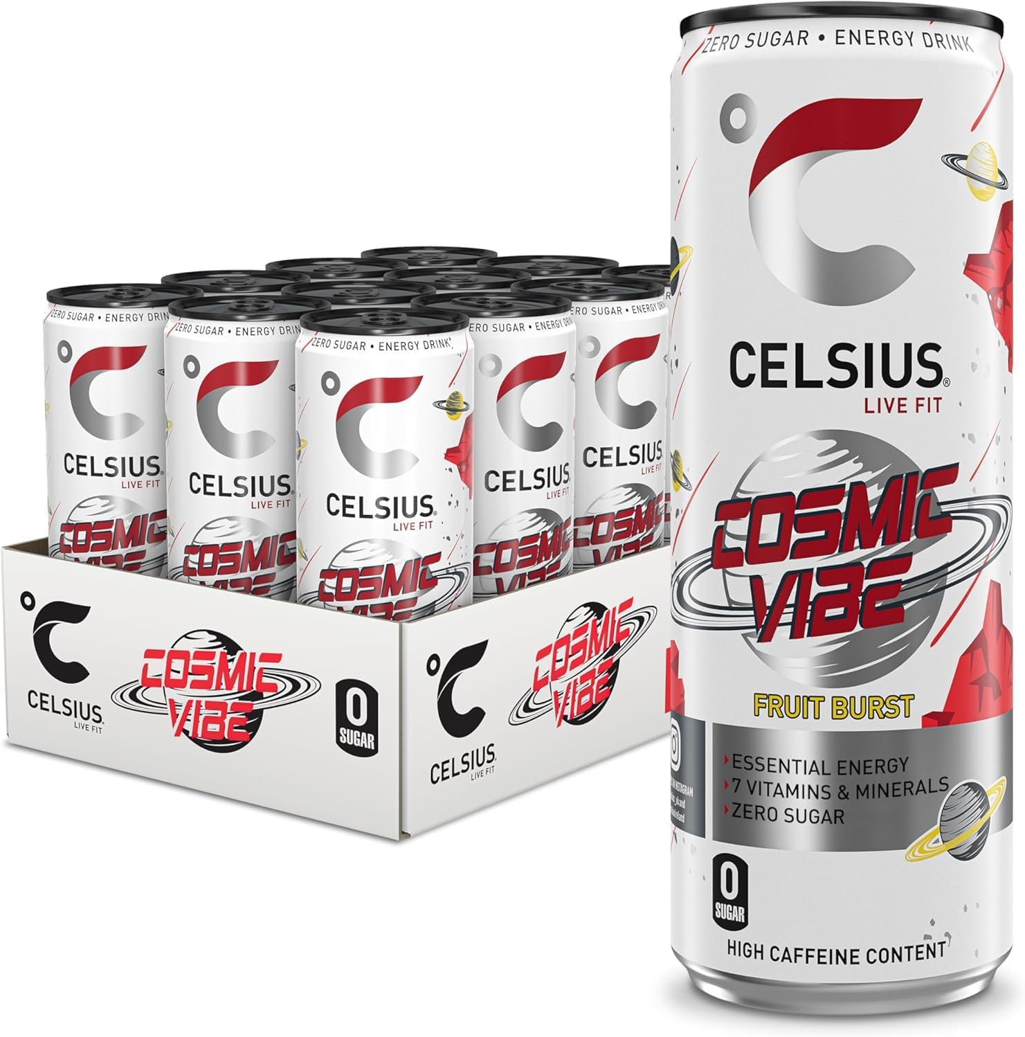 Celsiuss Energy Drink 12x355ml | NAEM (355ml (Pack of 12), Cosmic Vibe)
