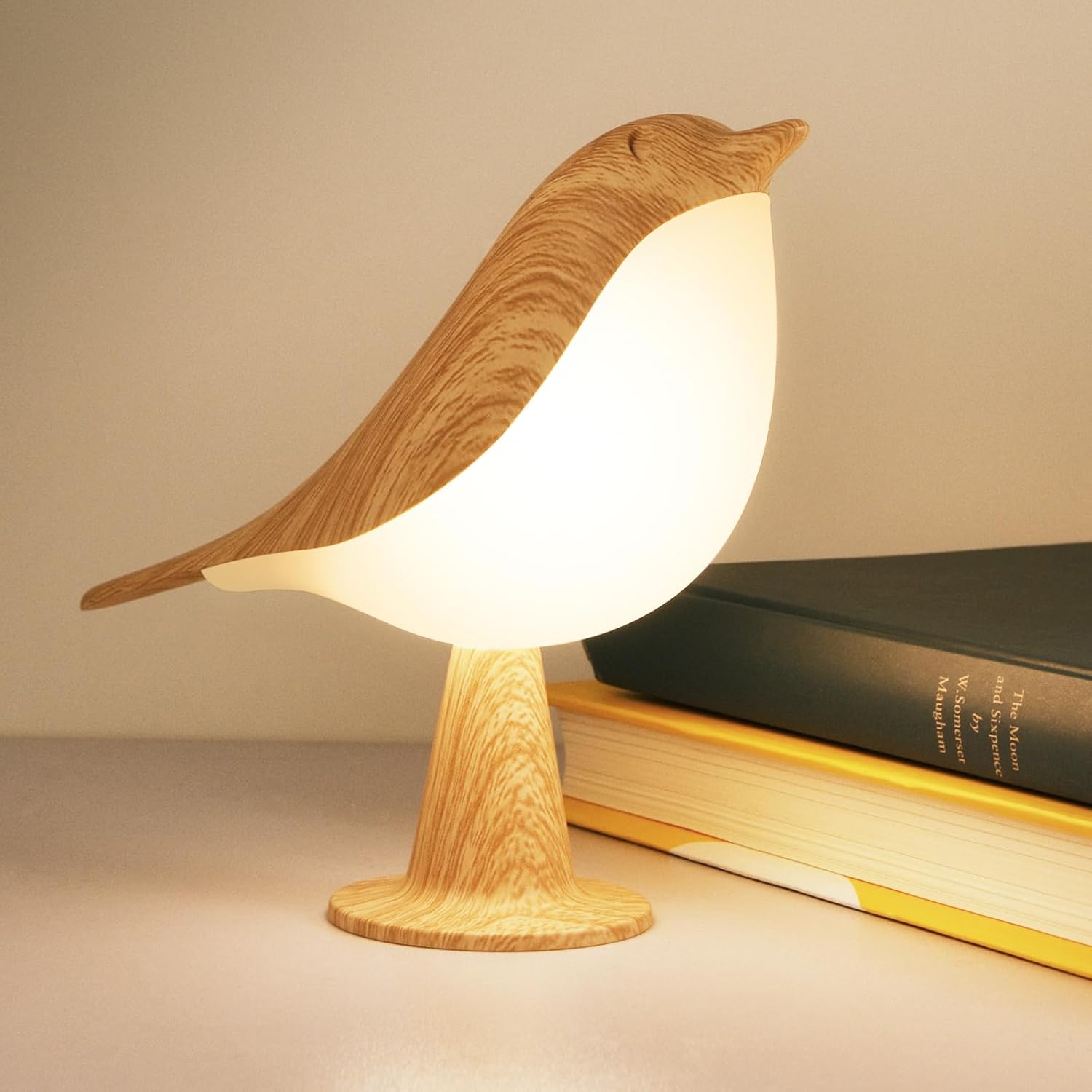 Small Desk Lamp, Cute Bird Light Cordless Lamp with 3 Color Temperature and Touch Sensor,Kids Night Light with Rechargeable Battery for Bedroom Nightstand Bedside Table Room Decor