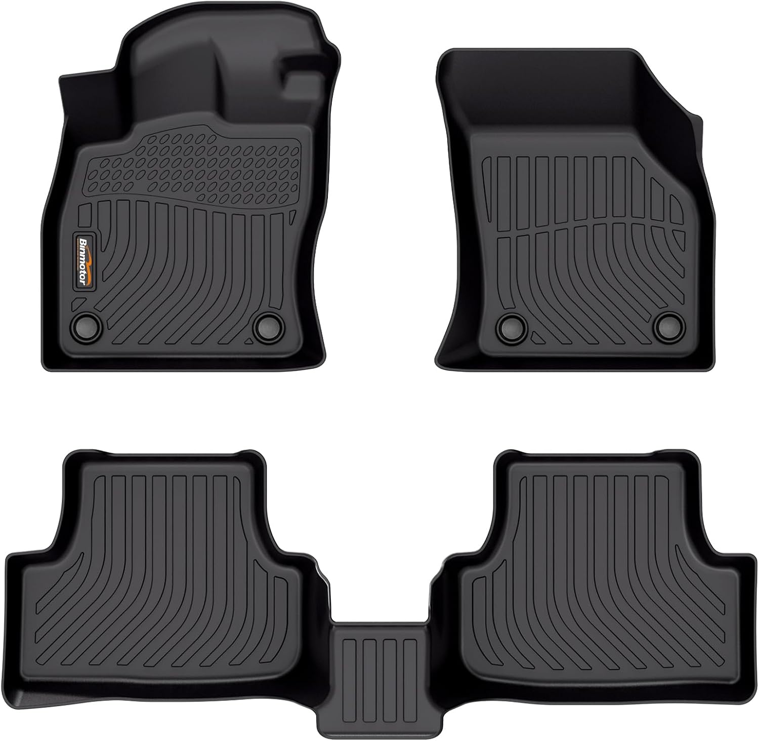 Binmotor-All Weather Floor Mats for 2015-2021 Volkswagen VW Golf/Golf Alltrack/Golf GTI/Golf R/Golf Sportwagen MK7,1st & 2nd Row Set,TPE Rubber Liners for Golf MK7 Accessories