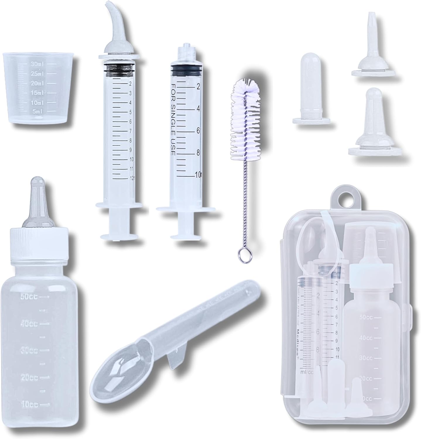 Kitten bottle feeding, Baby dog ​​milk bottle for kittens, Syringe for liquid, Feeding products for kittens, 100% BPA free, Formula dispenser, Kitten nursing nipples Puppy nipples for nursing newborn