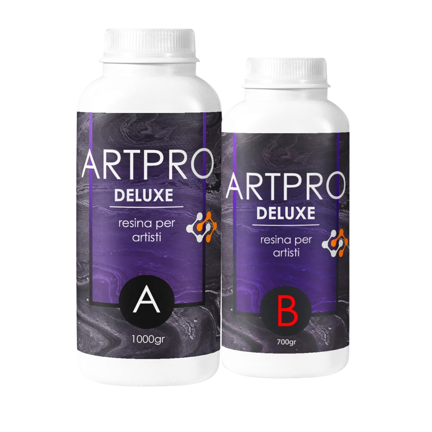 1.7 Kg [59.9Oz] Art Pro Deluxe Epoxy Resin: Ideal For Sloped/Vertical Surfaces, For Coatings, Coasters, Trays - Non-toxic Certified - Technical Assistance in Italian - 100% Made in Italy