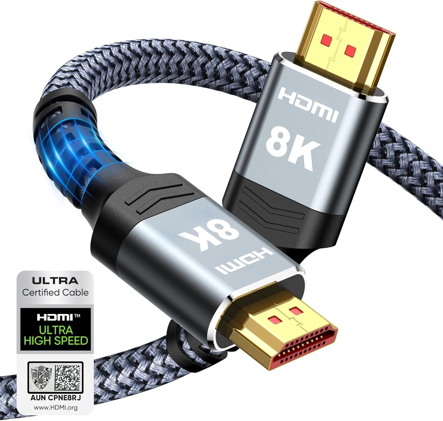 Highwings 8K@60 HDMI Cable 10FT/3M, Certified 48Gbps 2.1 Ultra High Speed