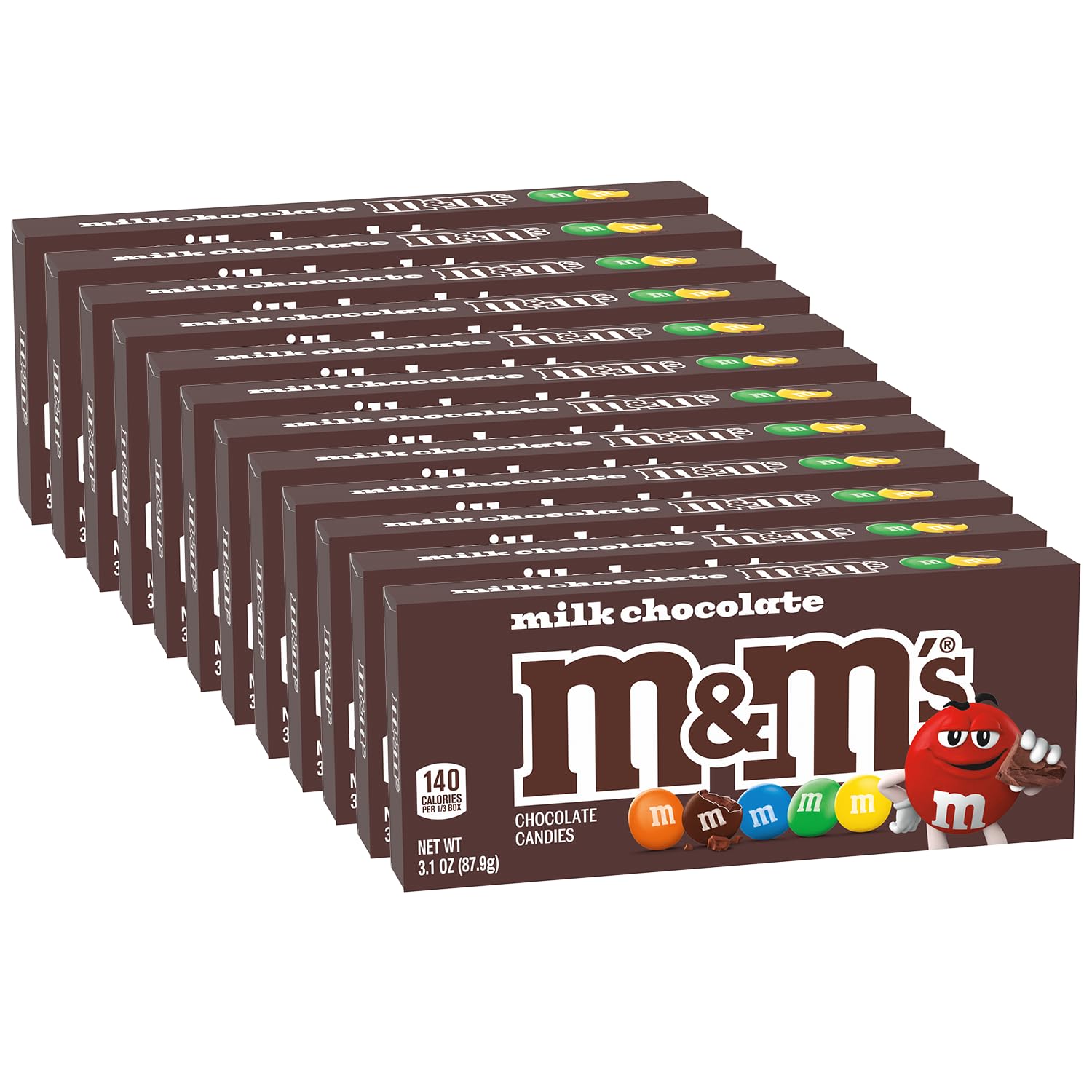 M&M'S Milk Chocolate Candy Movie Theater Box, 3.10 Ounce (Pack of 12)