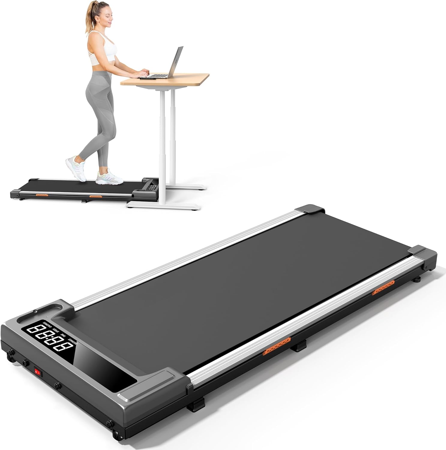 Generic Walking Pad Treadmill,Treadmills for Home,Under Desk Treadmill,3 in 1 Portable Walking Pad 220 LBS Capacity,Installation-Free,Treadmills for Home Office with Remote Control & LED Display