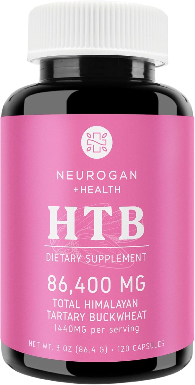 Neurogan Himalayan Tartary Buckwheat (HTB) Capsules - Pure Potent 1440 MG, 60 Day Supply - Supports Digestive Wellness* - Gluten-Free, 86,400 MG Total HTB - Lab Tested, Made in USA