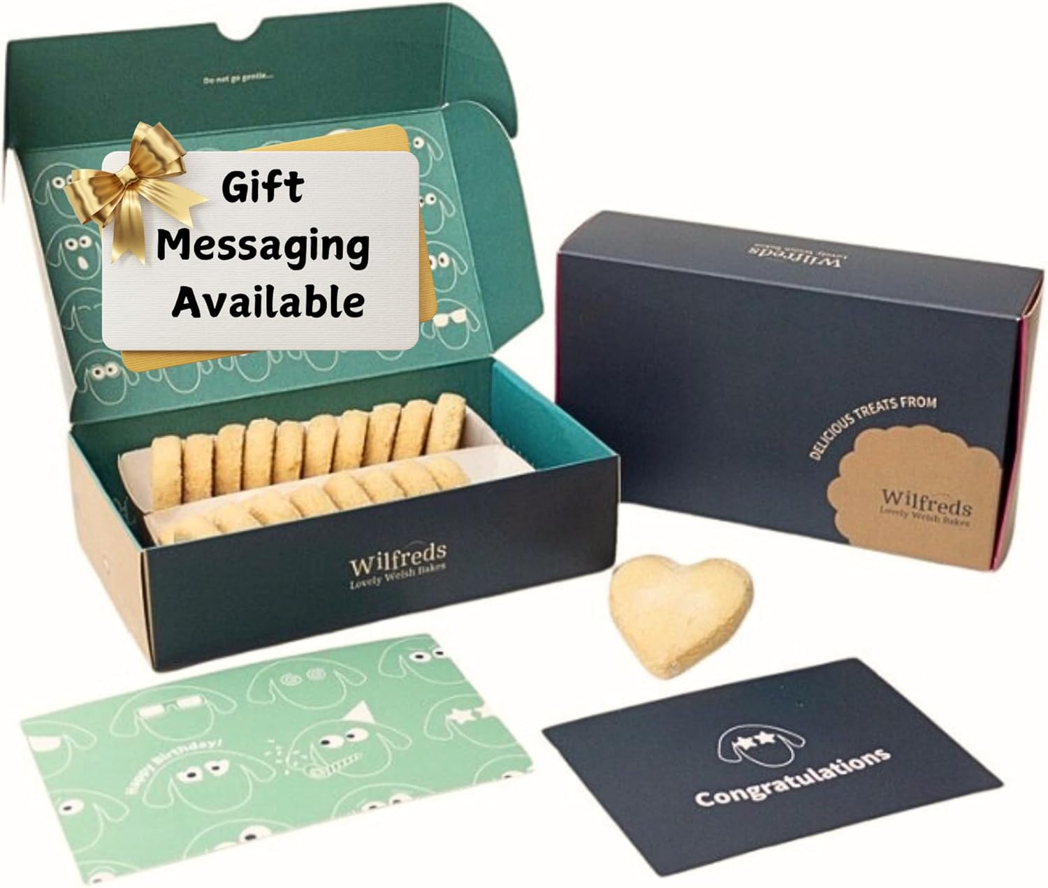 Wilfreds Shortbread Biscuits Gift Box – 20 Buttery Rich Hearts for a Melt-in-Your-Mouth Experience – Handmade Luxury Shortbread Biscuits, A Great Mother's Day Gift for your Loved One
