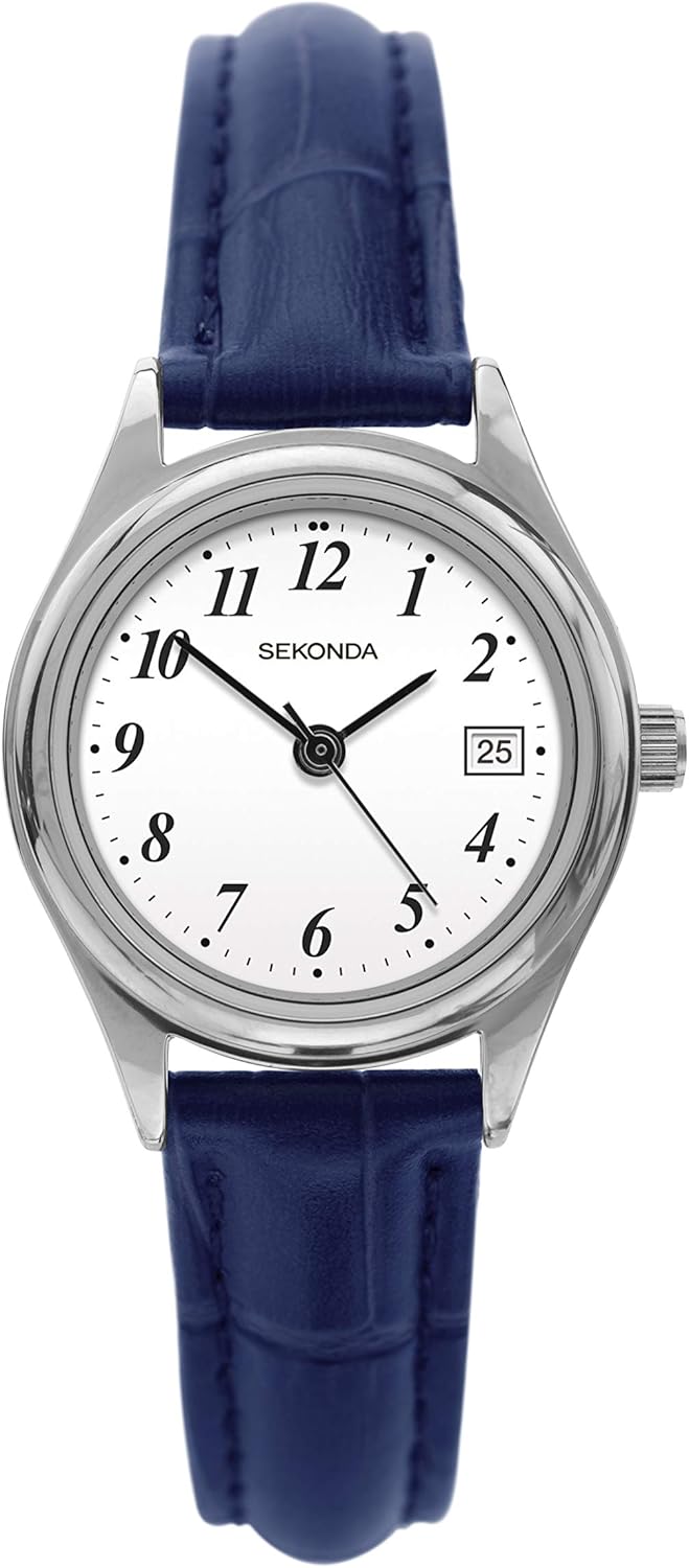 Sekonda Robinson 25mm Women’s Analogue Classic Quartz Watch Date Display with Leather Strap 30M Water Resistant