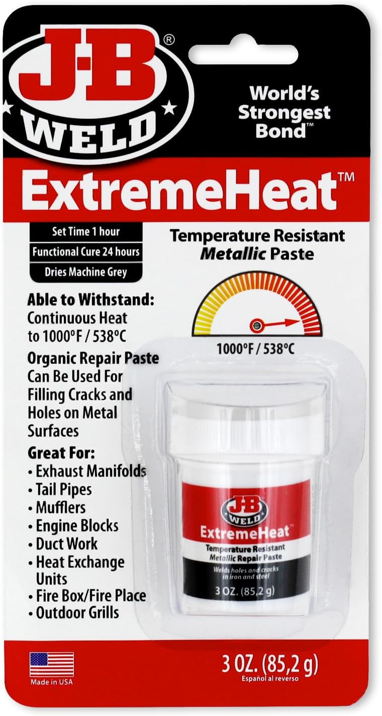 J-B Weld 37901 ExtremeHeat High Temperature Resistant Metallic Paste - 3 oz, Grey