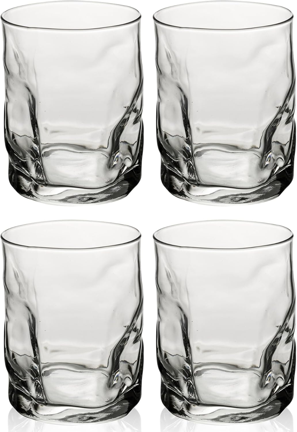 Bormioli Rocco Sorgente Glass Tumbler Whisky Drinking Glasses - 420ml (15oz) - Set of 4