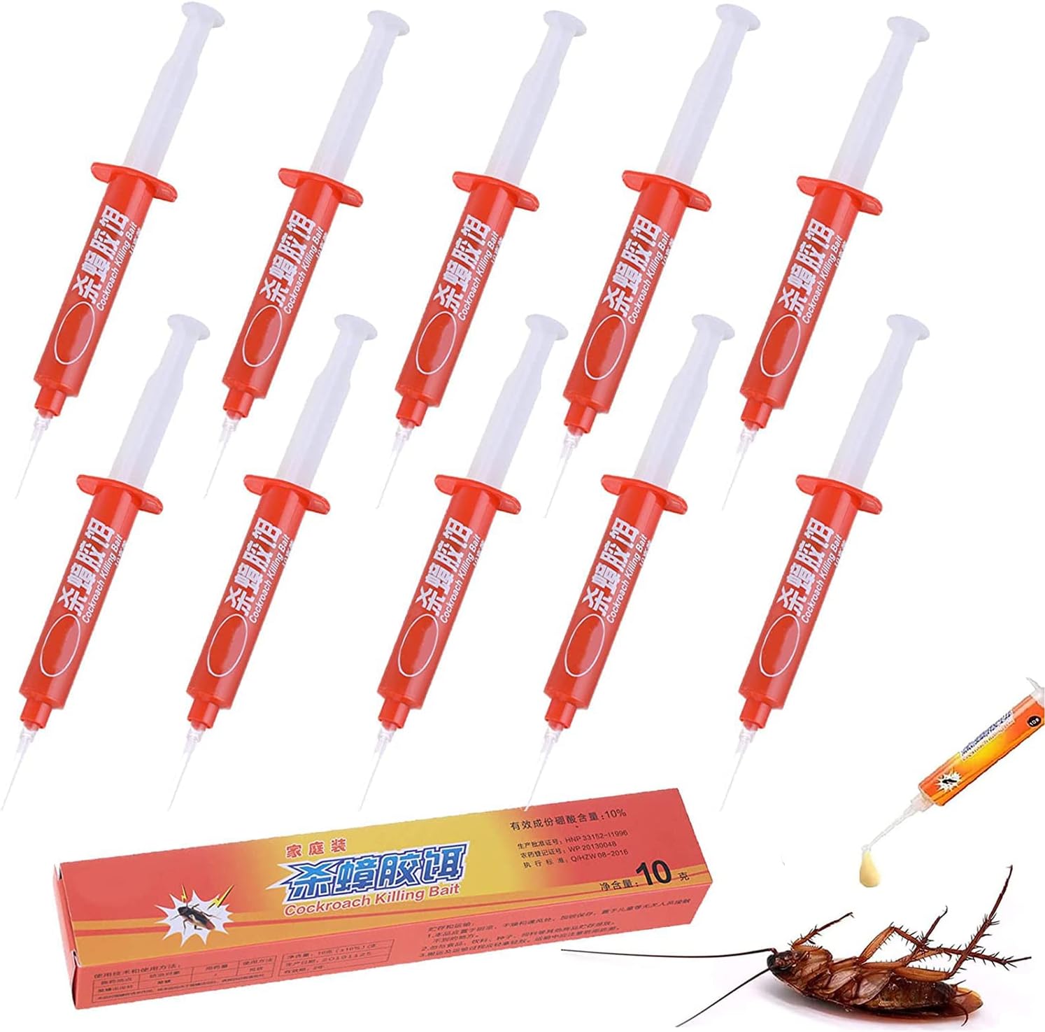 Roach Trap Master - Cockroach Killer Gel Bait - Powerful Cockroach Gel Bait, Cockroach Eliminator Gel,10g (10PCS)