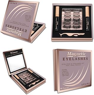 Lamora Reusable False Magnetic Lashes - Fake Magnetic Eyelash Kit With Strong Waterproof Eyeliner, Free Eye Lash Applicator & Protective Gift Storage Box - No Glue False Eyelashes Magnetic Pack