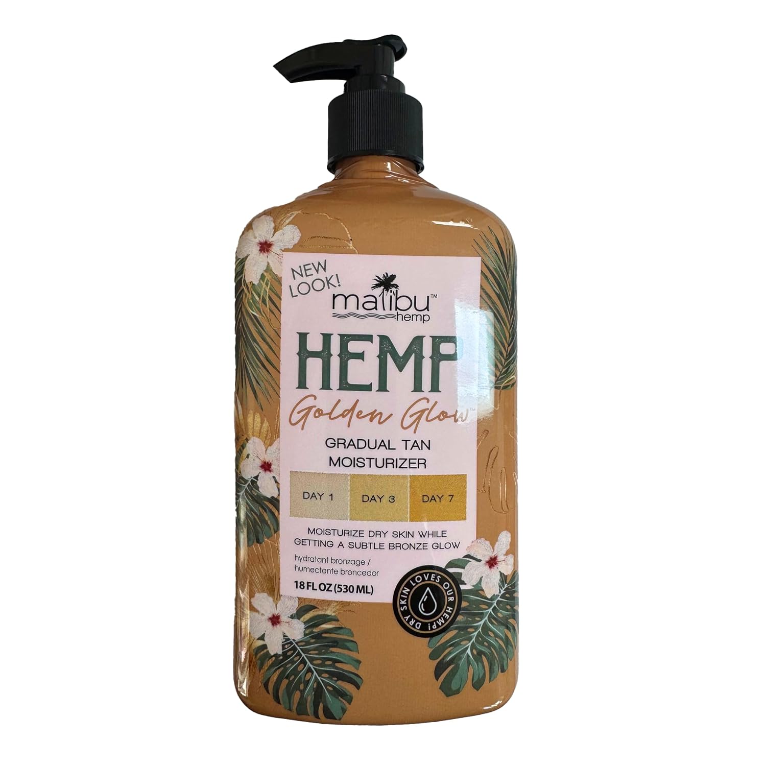 Malibu Hemp Golden Glow Gradual Tan Moisturizer, 18 fl oz