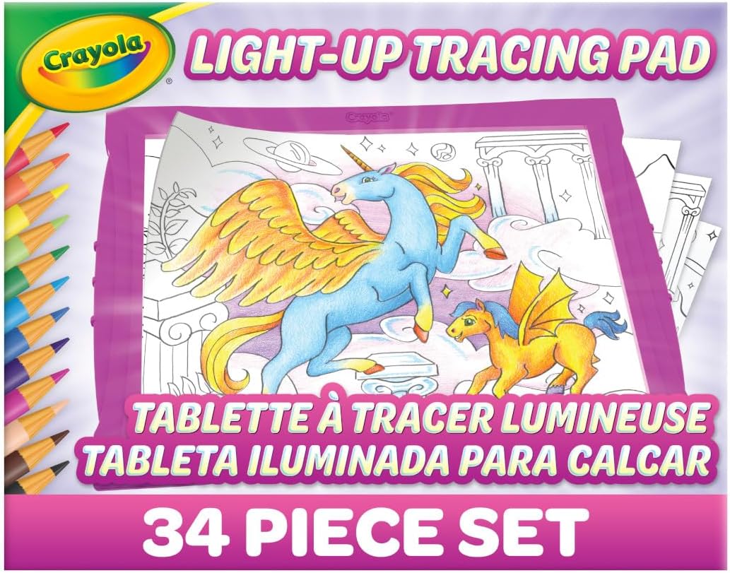 Crayola Light Up Tracing Pad - Pink, Writing & Drawing Art Kit for Kids, Kids Toys & Games, Tracing Light Box, Sketching Gifts for Girls & Boys, 6+ [Amazon Exclusive]