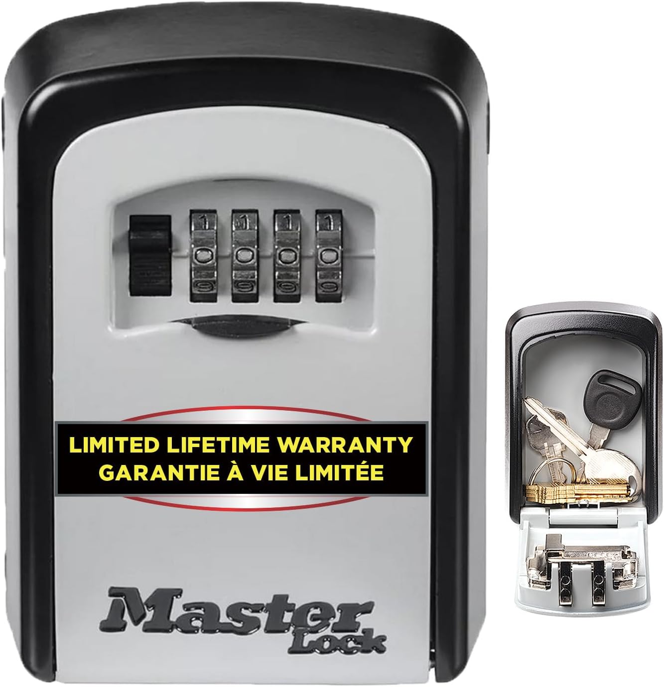 Master Lock Key Safe, 5401EURD, Key Lock Box, Black and Silver, Medium
