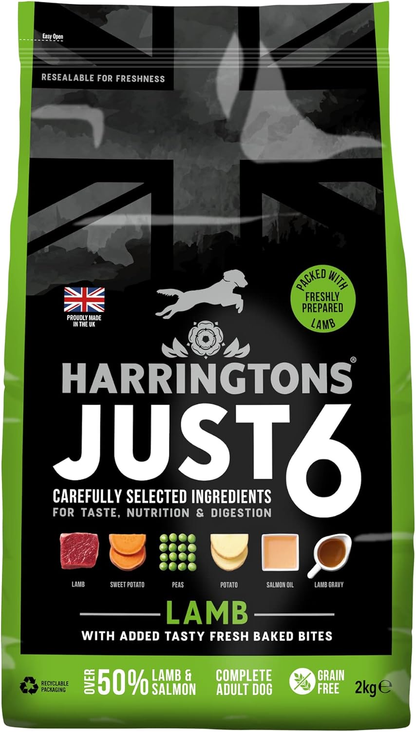 HARRINGTONS Just 6 Lamb & Pea Dry Dog Food - 2kg