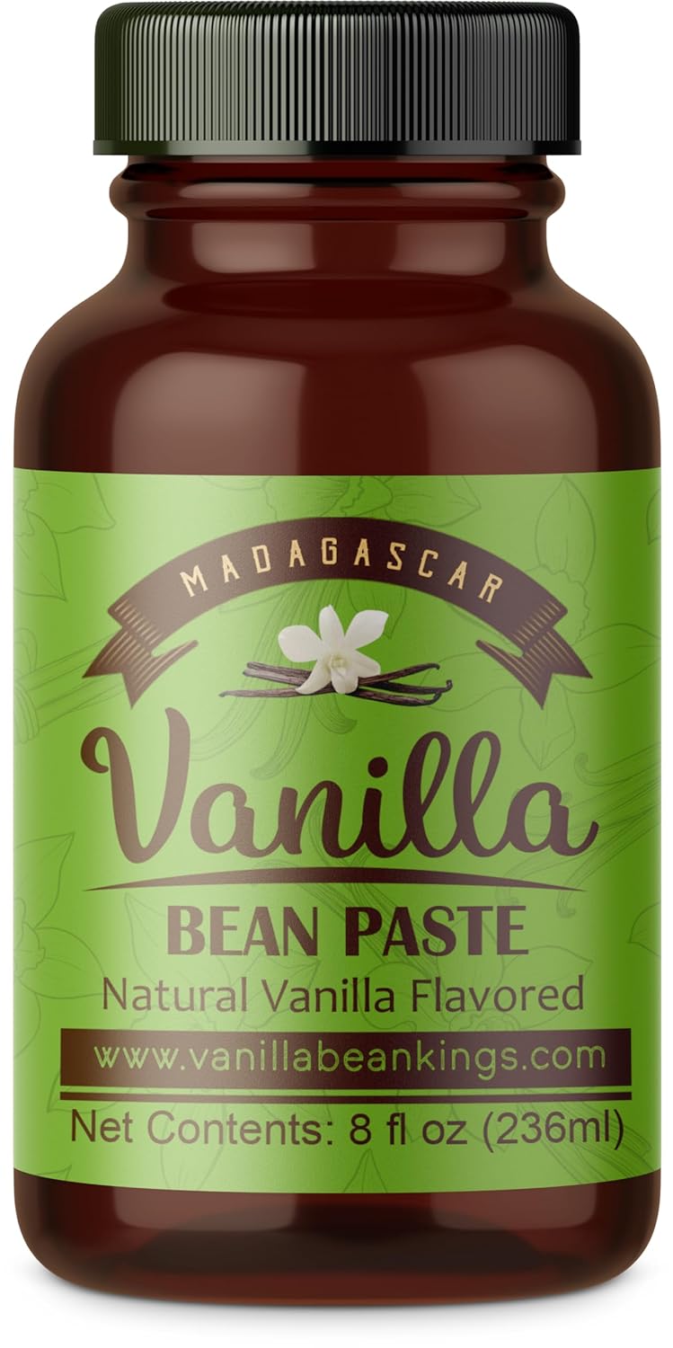 Vanilla Bean Paste for Baking and Cooking - Gourmet Madagascar Bourbon Blend made with Real Vanilla Seeds - 8 Ounces