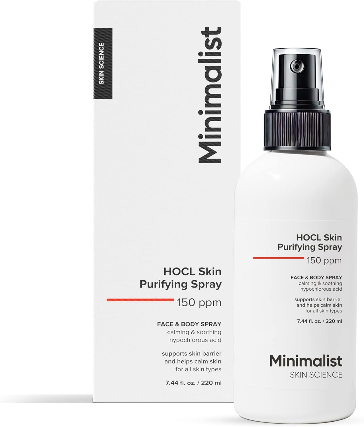 Minimalist Hypochlorous Acid Spray for Acne, Eczema & Redness Relief | Soothes & Purifies Skin Post Workout & Prevents Breakouts | Gentle on Skin HOCL Formulation | for Women & Men | 6.76 Fl Oz/200ml
