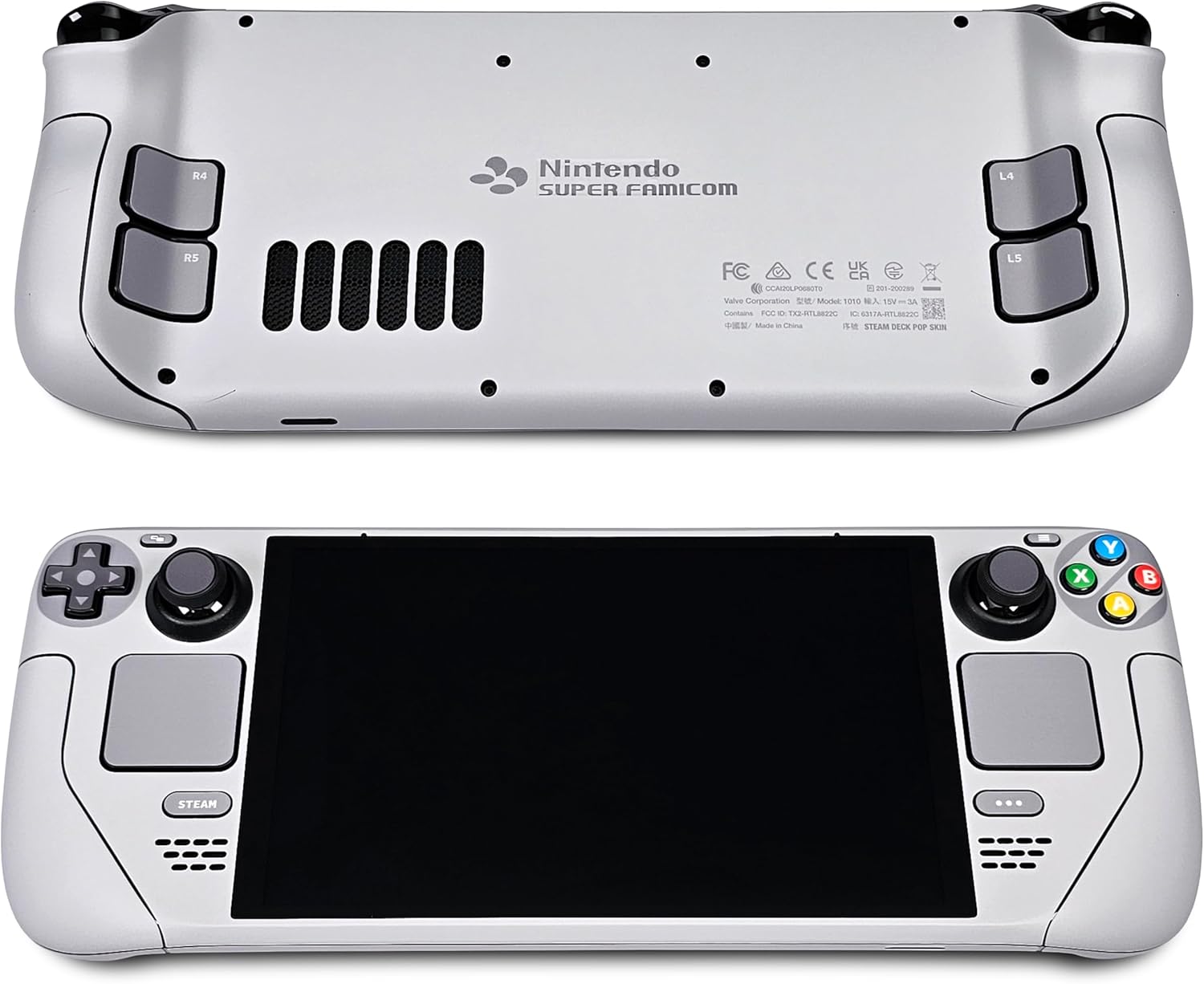 Steam Deck Skin, Super Famicom Edition, Full Wrapping Matte Vinyl Skin for Steam Deck (Designed by POP SKIN), Compatible with Both Steam Deck LCD Version and OLED Version.