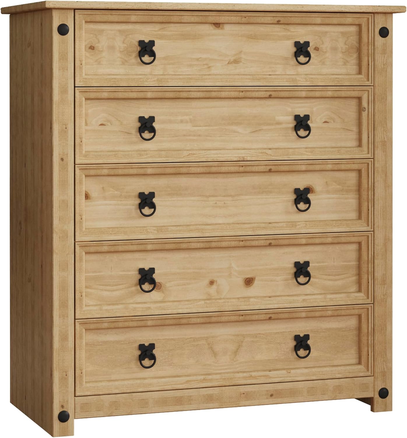 Vida Designs Corona, Chest Of Drawers, 5 Drawer, Solid, Pine Wood