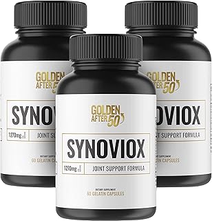 Golden After 50 Synoviox - 1270mg Joint Support Supplement - 3 Bottles - Supports Joint Health and Joint Comfort - Boswellia Capsules with Cucurmin, Hyaluronic Acid, and Bioperine