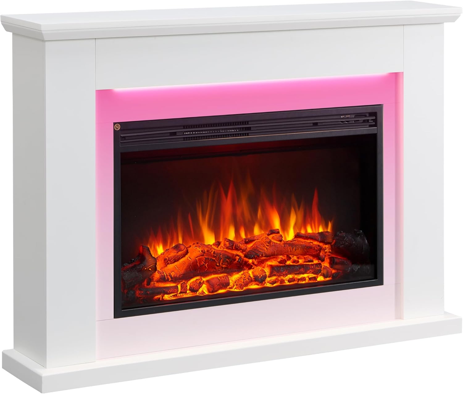 FLAMME Ingleton Fireplace with 48" surround with 2kW Fireplace Heater White Multiple Colours Available