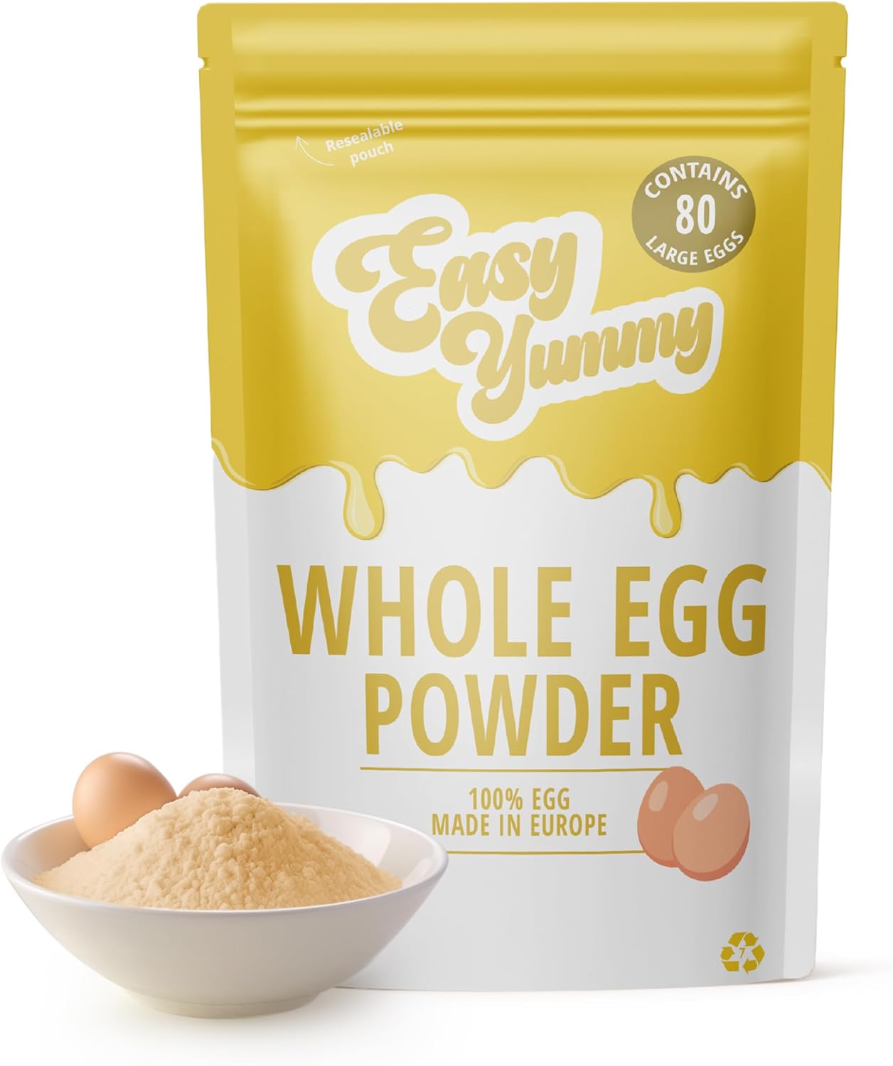 EASY YUMMY - Whole Egg Powder For Cooking (1 kg), 100% Powdered Egg