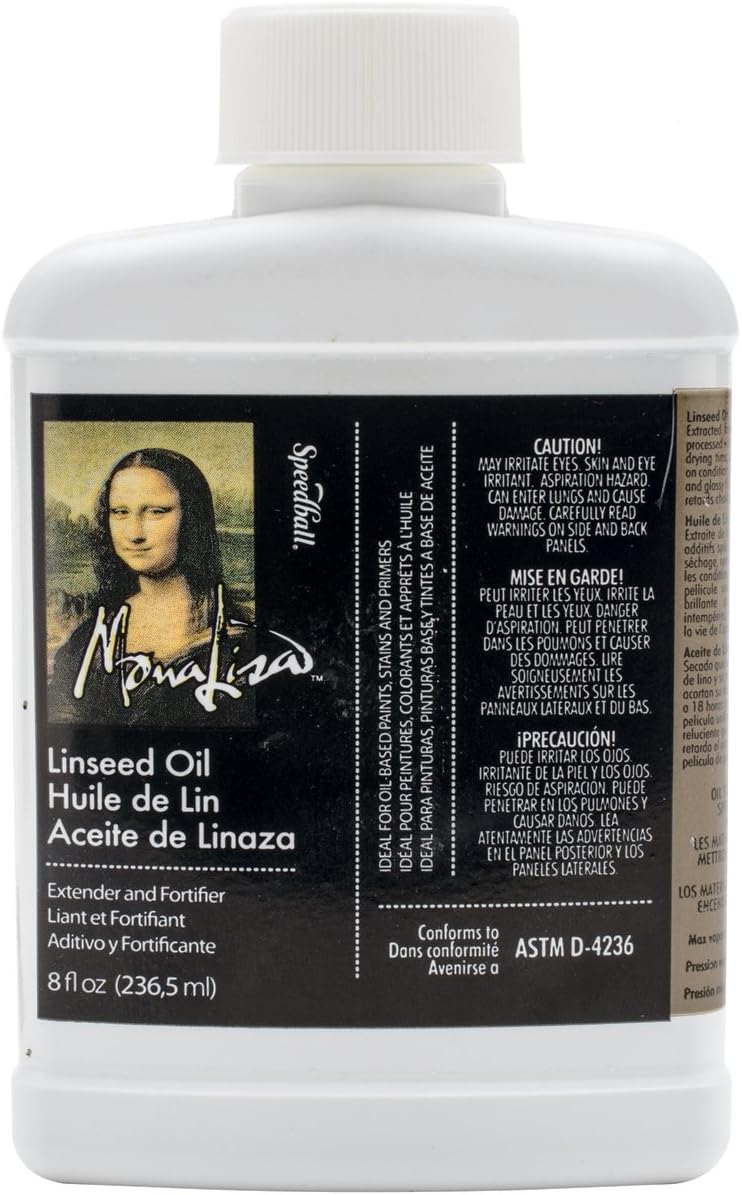 Speedball 8-Ounce Mona Lisa Linseed Oil, Clear (170008)