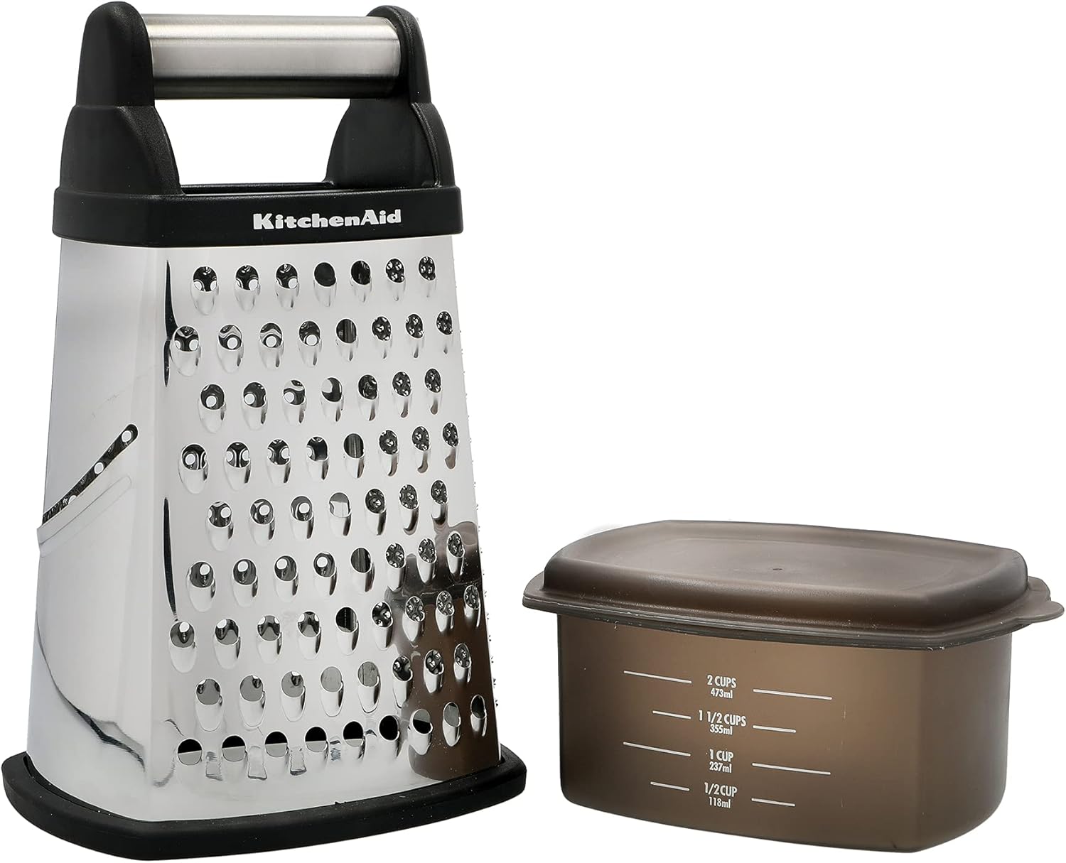 KitchenAid Cheese Grater with Container and Lid, 4-Sided